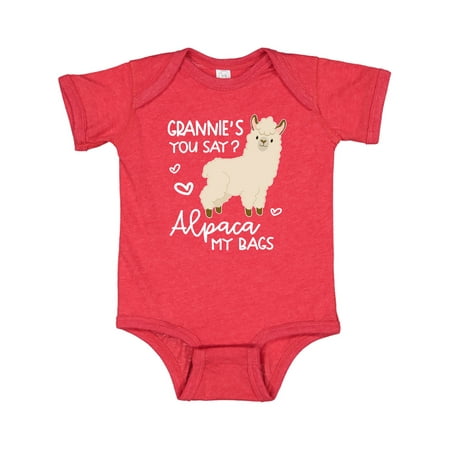 

Inktastic Grannie s You Say Alpaca My Bags Gift Baby Boy or Baby Girl Bodysuit