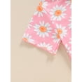 thumbnail image 5 of Suealasg Kids Baby Girls 2Pcs Summer Outfit Flower Print Short Sleeve Crew Neck T-shirt +Shorts 6M 1T 2T 3T 4T Toddler Girls Clothes, 5 of 6