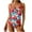 Red, variant on Women One Piece Swimsuits Sleeveless Floral Print Tummy Control Adjustable Straps Push Up Padding Beach Vacation Swimwear
