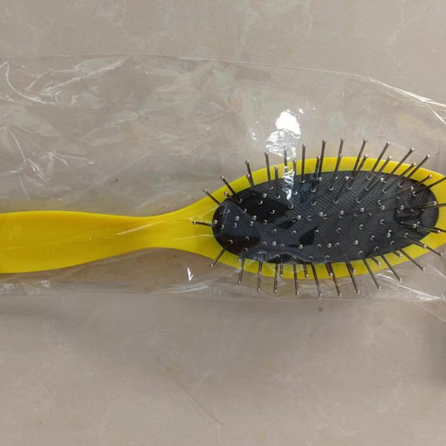Peine de acero ovalado con aguja de acero para peluquería, herramienta para el cuidado de la cabeza, peine para el cuidado de la cabeza, peine de masaje con dientes de acero plástico