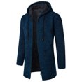 thumbnail image 5 of Dovford Mens Long Open Front Hooded Cardigan Sweater Winter Warm Lightweight Hooded Knitted Cardigan Sweaters with Pockets, 5 of 6