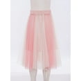 thumbnail image 5 of TTAO Kids Girls High Waist Bowknot Mesh Tutu Tulle Skirts Tiered A-line Wedding Princess Birthday Party Skirts Skorts Pink Beige 9-10, 5 of 7