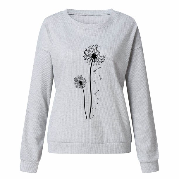 Gibobby Sudaderas para mujer oferta Sudaderas de Halloween para mujer de gran tamaño camisetas de otoño y día festivo con cuello redondo(Gris,M)