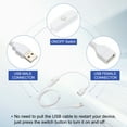 thumbnail image 4 of Uxcell USB Switch Extension Cable with Switch, Inline Button Switch Power Cable Data Transfer Cord for LED Strip Desk Lamp White 3.28 ft  1, 4 of 7