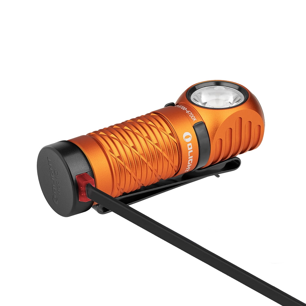 OLIGHT Perun 2 Mini Headlamp 1100 Lumens LED Head Flashlight, Rechargeable Headlight with Red Light Option, Great for Working, Hiking, Camping and Climbing (Orange Cool White: 5700~6700K)