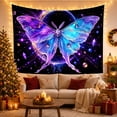 thumbnail image 3 of Large Cosmic Butterfly in Deep Blue & Purple Nebula Space, Mystical Fantasy Art for Space Lovers, Celestial Home Decor, Birthday Gift Tapestry Wall Hanging for Bedroom and Living Room, 3 of 7