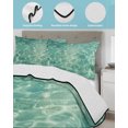 thumbnail image 3 of Quilt King Size Bedding Set, Green Waves Reversible Summer Quilt 3 Pieces, Summer Ocean Coastal Nautical Geometric Lightweight Bedspreads Coverlets with 2 Pillow Shams for All Seasons, 3 of 5