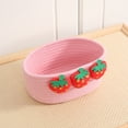 thumbnail image 4 of PEACNNG Strawberry Nordic, Foldable Linen Storage Basket Organizer for Baby Clothes, Kids Toys, and Gadgets - Pretty in Pink, 4 of 5