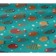 thumbnail image 5 of oneOone Viscose Jersey Turquoise Blue Fabric Dot & Fish Artistic Craft Projects Decor Fabric Printed By The Yard 60 Inch Wide, 5 of 5
