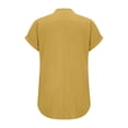thumbnail image 6 of WCJM Women's 2026 Summer Short Sleeve Mini Dress Casual Coat Women's Short Sleeve T-Shirt Women's Fashionable Casual Cotton Linen V Neck Button Short Sleeved Tops T Shirt, 6 of 6
