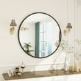 thumbnail image 5 of GLSLAND Wall mirror Bathroom Mirror 30" Round Wall Mounted High-class Mirror for Vanity, Black, 5 of 11