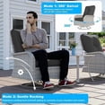 thumbnail image 5 of Muphyers 16 Pcs Wicker Patio Furniture Set, Outdoor Sectional Sofa with 55000BTU Fire Pit Table, 360° Swivel Rocking Chairs, 4" Cushions All-Weather Conversation Set for Backyard Porch,Dark Gray, 5 of 12