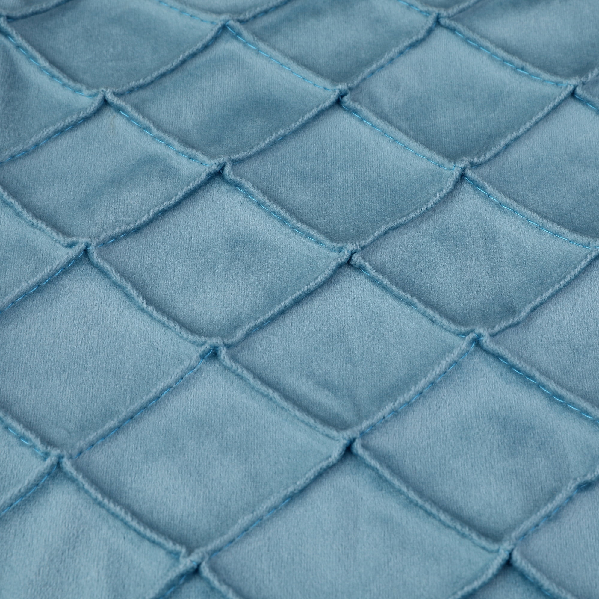 Unique Bargains 4Pcs Velvet Geometric Textured Pillow Covers Home Decor Cushion Covers Blue 12" x 20"/18" x 18"