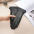 thumbnail image 5 of MIASHUI Women's Leather Gloves with Lining, Winter Windproof Warm Gloves, Thick Thermal Gloves for Driving & Outdoor, Comfortable Stretch Fit Black, 5 of 5