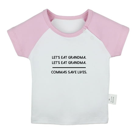 

Commas Save Lives Funny T shirt For Baby Newborn Babies T-shirts Infant Tops 0-24M Kids Graphic Tees Clothing (Short Pink Raglan T-shirt 12-18 Months)