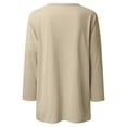 thumbnail image 5 of Zylarhe Womens T Shirts Women's Long Sleeve Crew Neck Pocket T-Shirt Soft Comfortable Casual Basic Top Loose Fit Stylish Everyday Wear, 5 of 5