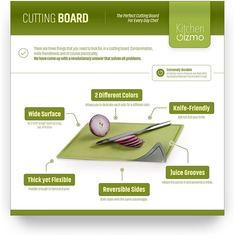 Flexible Cutting Board - Scratch Resistant TPU Chopping Mat, Medium Yellow
