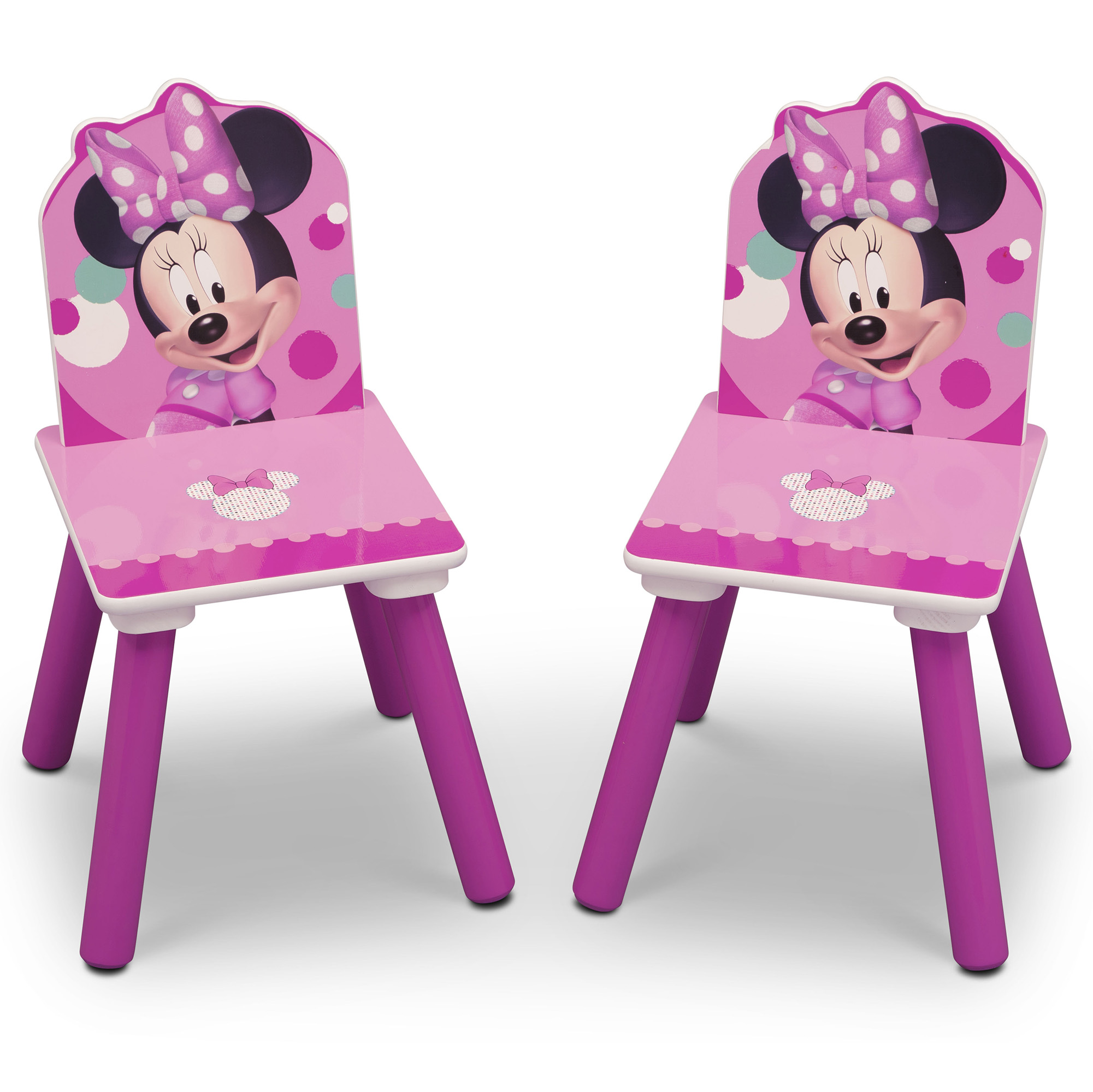 Minnie Mouse 4-Piece Wood Toddler Playroom Set – Includes Table, 2 Chairs & Toy Bin, Pink - image 9 of 13
