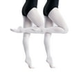 thumbnail image 3 of Daydance Soft Big Girl's Women Ballet Tights White Kids Semi Sheer Transition Tights for Dance 60D, 3 of 7