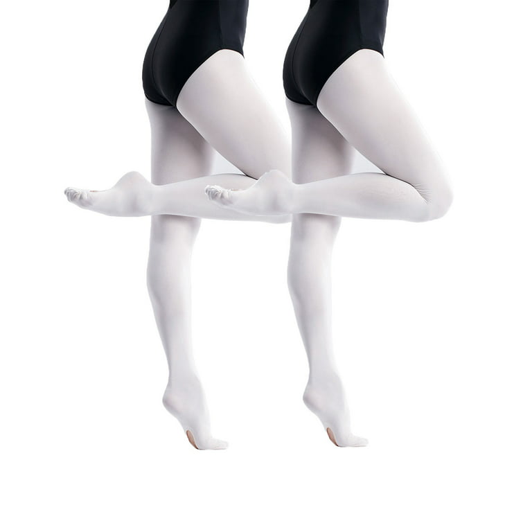 Soft White Women's Dance Tights Adult Ballet Convertible Tights 60D