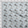 thumbnail image 4 of oneOone Georgette Viscose Black Fabric Beach Dolphin With Dot Texture Quilting Supplies Print Sewing Fabric By The Yard 42 Inch Wide, 4 of 4