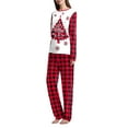 thumbnail image 2 of Adult 2 Piece Pajama Set Christmas Print Long Sleeves Shirt and Elastic Pants Loungewear Soft Sleepwear for Nightwear, 2 of 3
