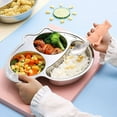 thumbnail image 3 of Self-feeding baby silverware silicone and stainless steel children's tableware set, 3 of 5