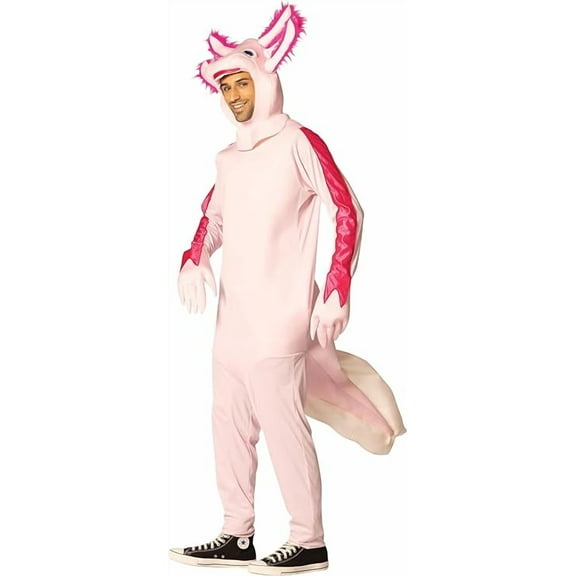 Axolotl Fish Halloween Costume, Men and Women, Pink, Adult One Size, R1374-OS