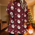 thumbnail image 2 of lcziwo Wine Womens Ugly Christmas Sweatshirts Warm Flannel Tunic Tops Cute Xmas Graphic Crewneck Pullover Sweaters with Pockets L, 2 of 6