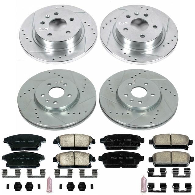 PowerStop Front and Rear Z23 Evolution Sport Carbon-Fiber Ceramic Brake Pad and Drilled & Slotted Rotor Kit Fits: BUICK Select Models K6792