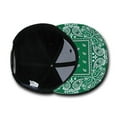 thumbnail image 5 of Decky 1093 6 Panel High Profile Structured Bandanna Bill Snapback Hat-Black/Kelly, 5 of 6
