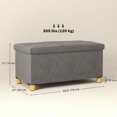thumbnail image 3 of HOMCOM Storage Ottoman Bench, Velvet Upholstered Foldable Ottoman Footrest, 3 of 10