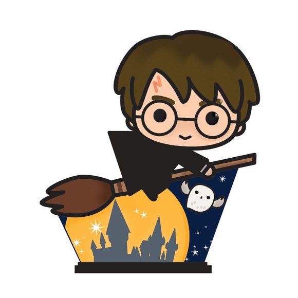 Silver Buffalo Chibi Harry Potter on Broom Ceramic Coin Bank, Muulticolored