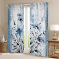 thumbnail image 2 of Erosebridal Blue Groovy Curtains Pack of 2 (38x54), Watercolor Flower Blackout Curtains for Bedroom, Daisy Floral Curtains for Living Room, Window Treatments Bedroom Decoration, 2 of 6