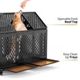 thumbnail image 4 of 52 Inch Heavy Duty Dog Crate Extra Large Dog Cage, Indestructible XXL Dog Crate Kennel with Open Roof Top, Trays and Wheels, Escape-Proof for High Anxiety Giant Dogs, 4 of 9