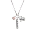 thumbnail image 2 of Delight Jewelry Silvertone Mini Pink Softball or Baseball Always My Mother Bar Zoe Necklace, 2 of 4