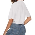 thumbnail image 5 of CIENVNSTG Women's Chiffon Cropped Bolero Sheer Shrugs Lightweight Short Bolero Cardigan Trendy 2026 Summer Tops White 2XL, 5 of 7