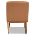 thumbnail image 4 of Baxton Studio Sanford Mid-Century Modern Tan Faux Leather Upholstered and Walnut Brown Finished Wood Dining Chair, 4 of 7