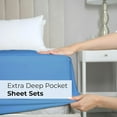 thumbnail image 7 of CGK Linens 4-Piece Extra Deep Pocket Sheet Set With Extra Matching Pillowcases - Twin Size Bed Sheets Fits 18"-24" Mattresses, Denim Blue, 7 of 7
