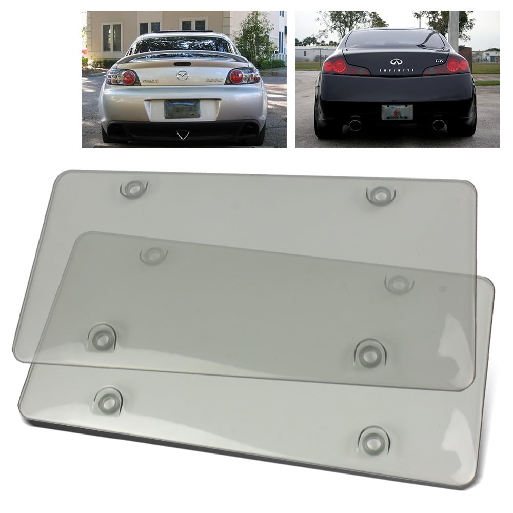 2PC ModifyStreet® Crystal Clear Smoked Tinted License Plates Covers