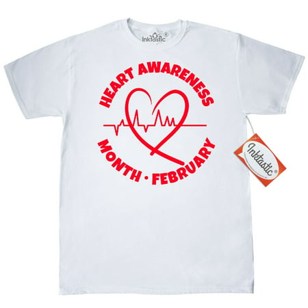 Inktastic Heart Awareness Month February T-Shirt Disease Health Heartbeat Line Mens Adult Clothing Apparel Tees (Best Hippie Clothing Brands)