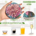 thumbnail image 3 of Haosy Set of 6 Drink Woven Coaster with Holder Heat Resistant Non-Slip Bar Coasters 4 Inches Stained Glass Chrysanthemum, 3 of 7