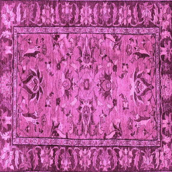 Ahgly Company Indoor Square Abstract Purple Modern Area Rugs, 5' Square