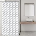 thumbnail image 3 of Stall Small Shower Curtain Half Size 36x72 Inch White Grey Bold Thick Lines Striped Herringbone Single Narrow Tiny Geometric Chevron Dorm Decor Fabric Bathroom Set Polyester Waterproof, 3 of 6