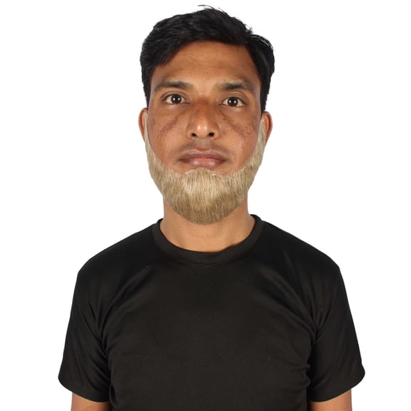 HPO Adult Men's Chin Curtain Style Long Beard Set | Mixed Blonde Color Synthetic Fiber
