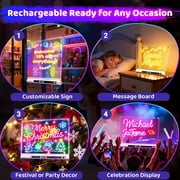 16 Rechargeable LED Drawing Board with Timer & 9-Color Adjustable Neon Glow – Includes 6 Markers, Dry Erase Light-Up Memo Board with Stand for Kids, Family & Office (white)
