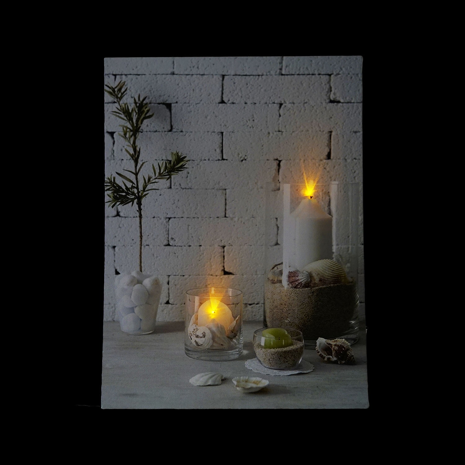 Northlight 32282576 LED Lighted Serene Seaside Spa Decorative Canvas Wall Art - 15.75 x 12 in.