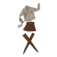 thumbnail image 4 of Ropa para muñecas BJD para muñecas de 30cm, accesorios para muñecas BJD, chaqueta de trabajo de color caqui, falda hecha a mano, moda elegante, ropa, 4 of 10