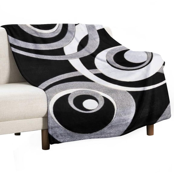 Geometric Circle Stripe Throws Blankets for Sofa Bed Winter Plush Warm Blanket Holiday Gifts
