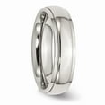 thumbnail image 4 of White Stainless Steel Ring Band Wedding Ridged Comfort, 4 of 6